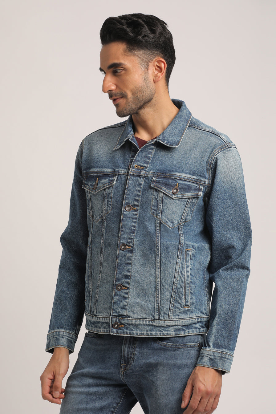 CORY-MEN MID BLUE CLASSIC TRUCKER JACKET