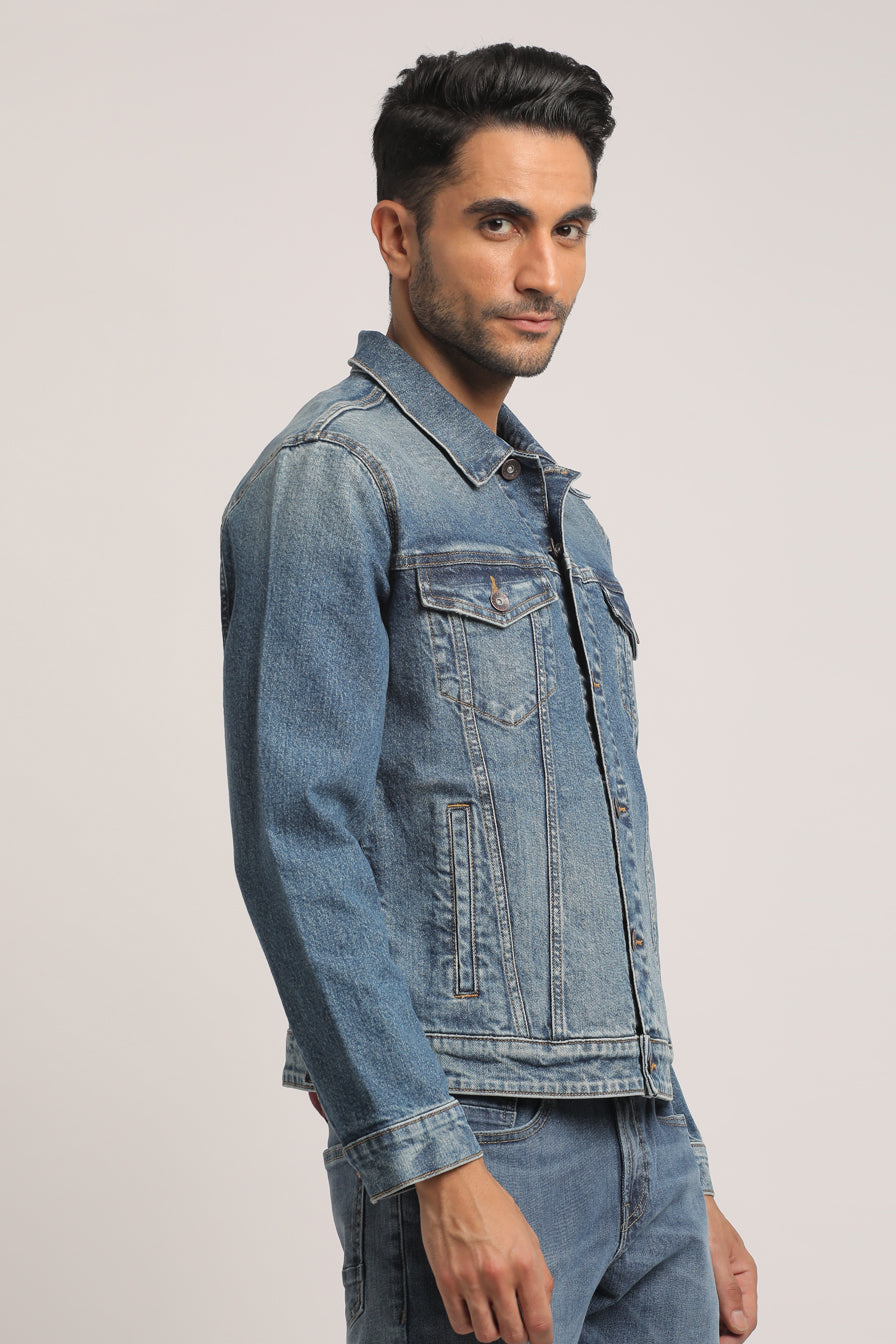 CORY-MEN MID BLUE CLASSIC TRUCKER JACKET