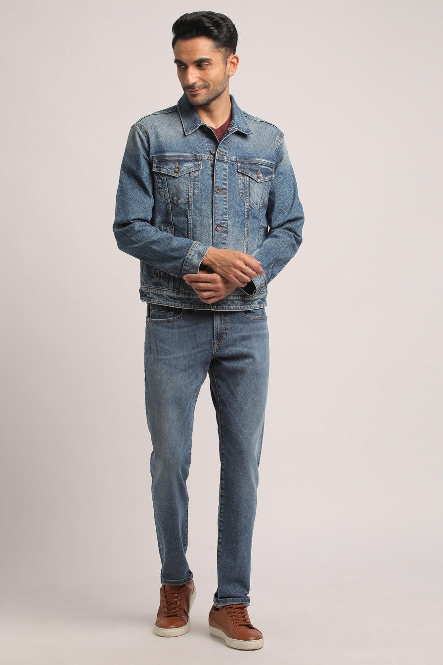 CORY-MEN MID BLUE CLASSIC TRUCKER JACKET