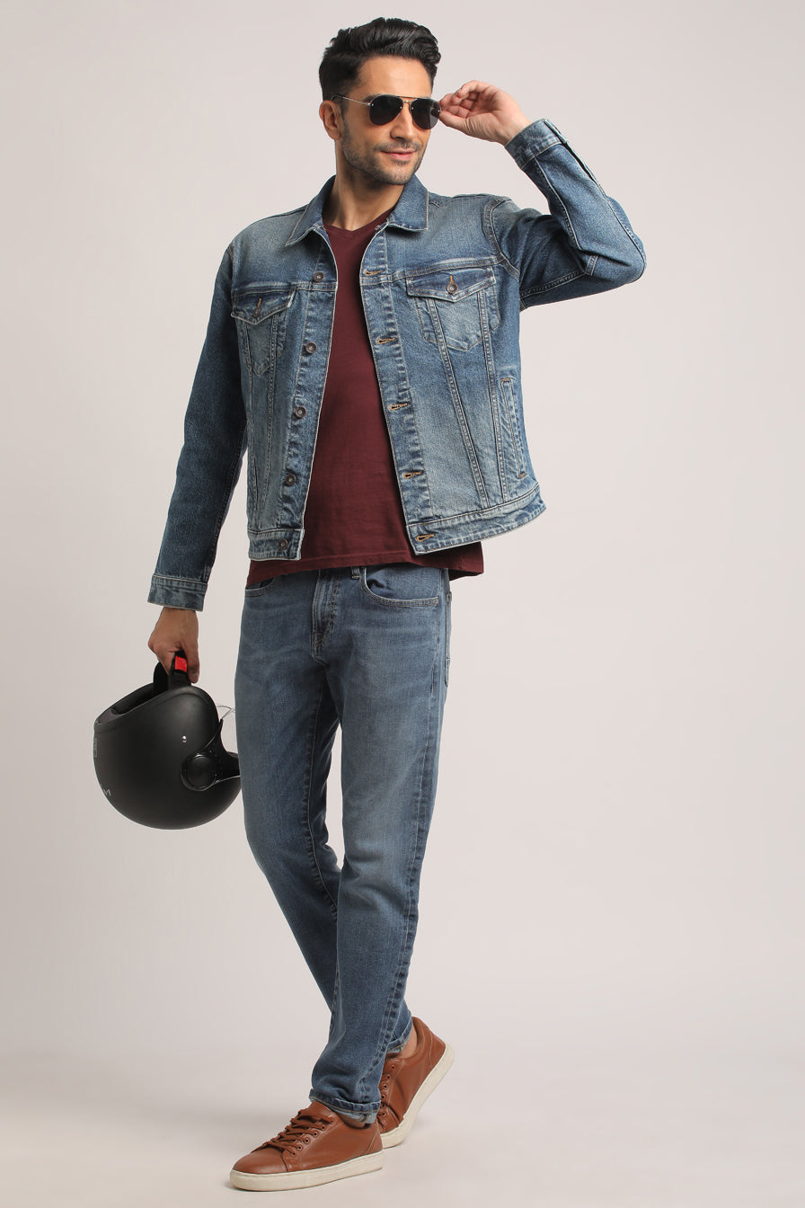 CORY-MEN MID BLUE CLASSIC TRUCKER JACKET