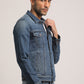 DAMIAN-MEN DARK BLUE CLASSIC TRUCKER JACKET