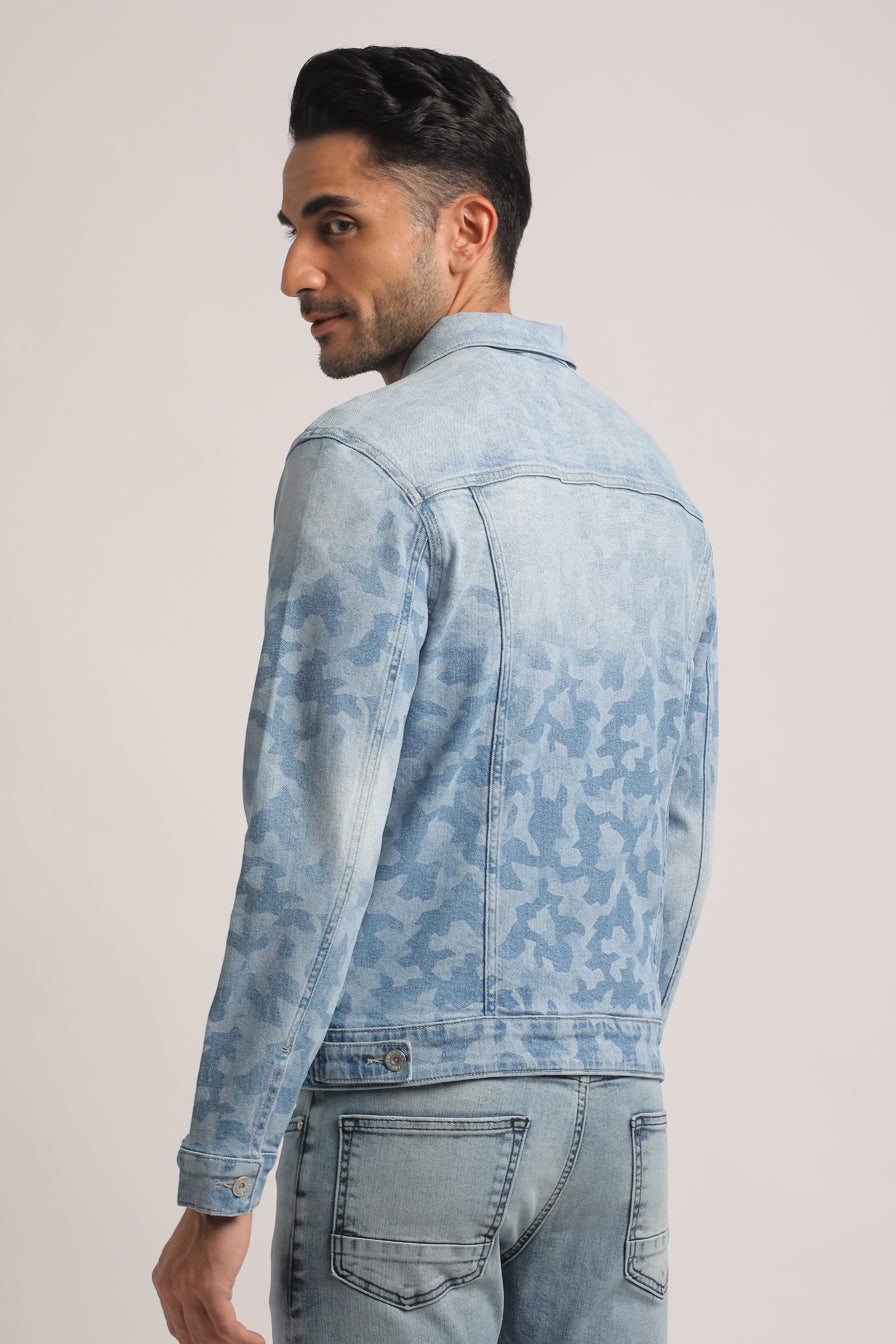 DAMON-MEN LIGHT BLUE CLASSIC TRUCKER JACKET