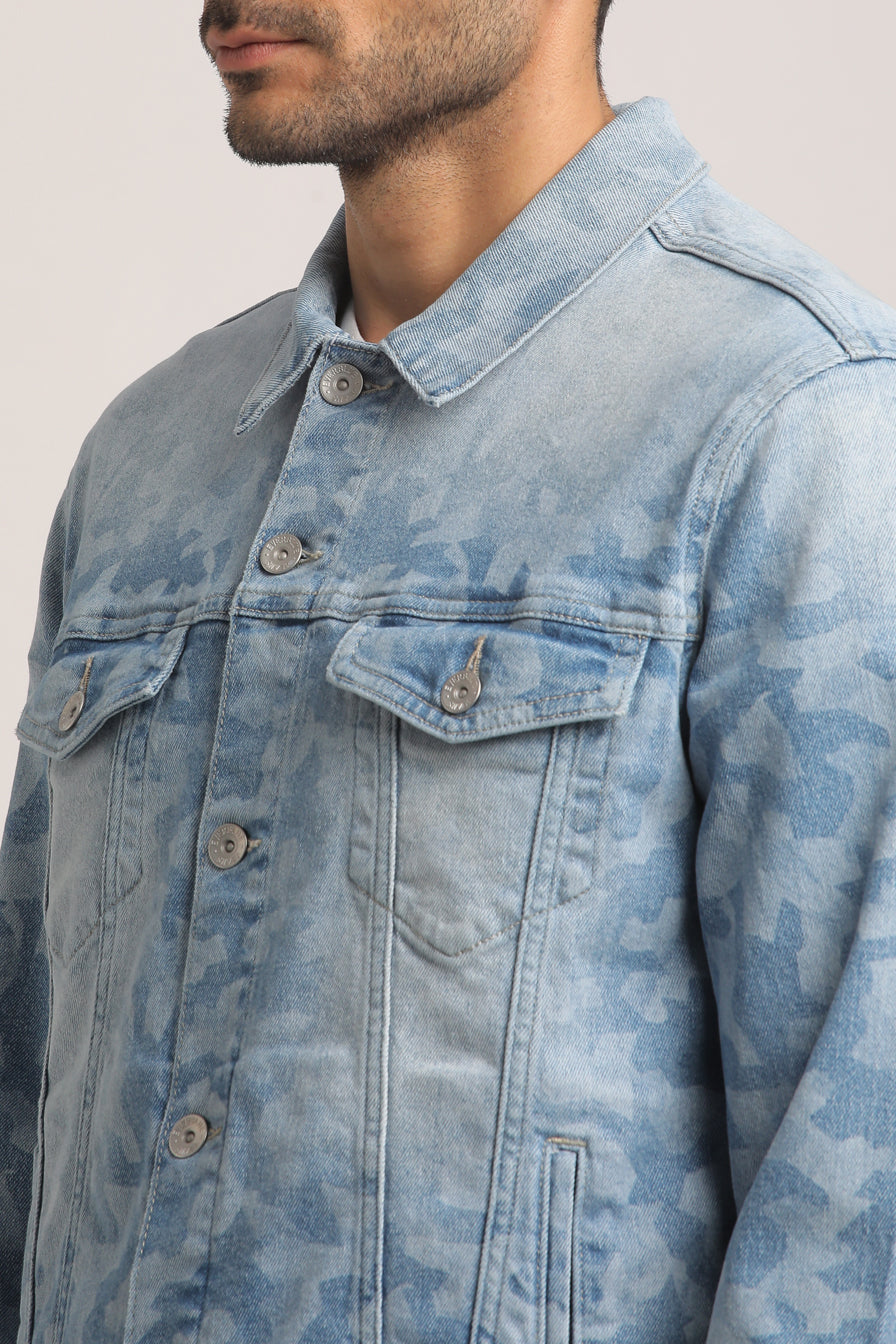 DAMON-MEN LIGHT BLUE CLASSIC TRUCKER JACKET