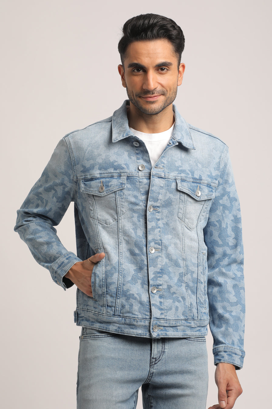 DAMON-MEN LIGHT BLUE CLASSIC TRUCKER JACKET