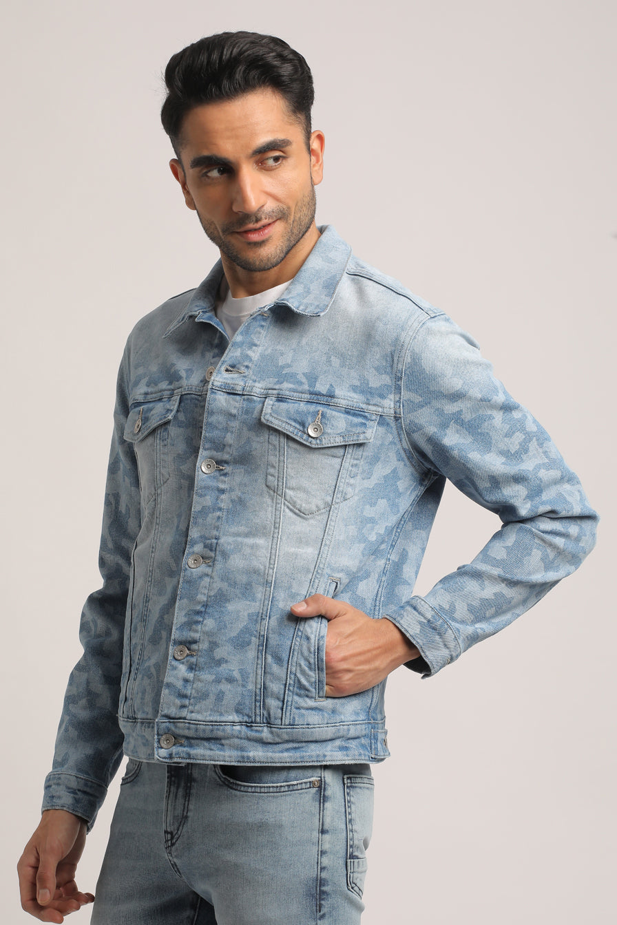 DAMON-MEN LIGHT BLUE CLASSIC TRUCKER JACKET