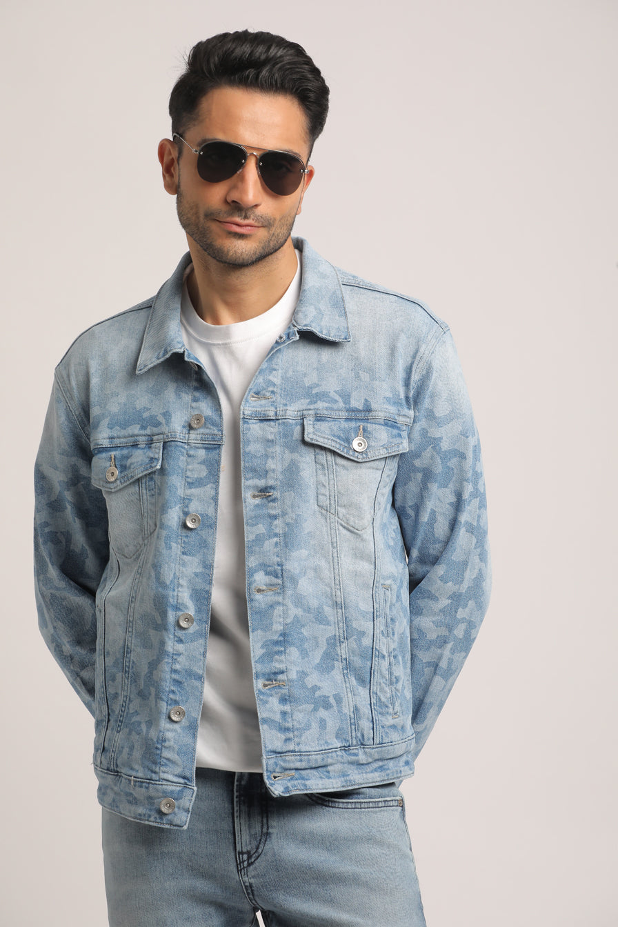 DAMON-MEN LIGHT BLUE CLASSIC TRUCKER JACKET