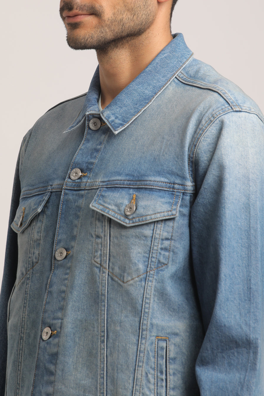 DEREK-MEN LIGHT BLUE CLASSIC TRUCKER JACKET