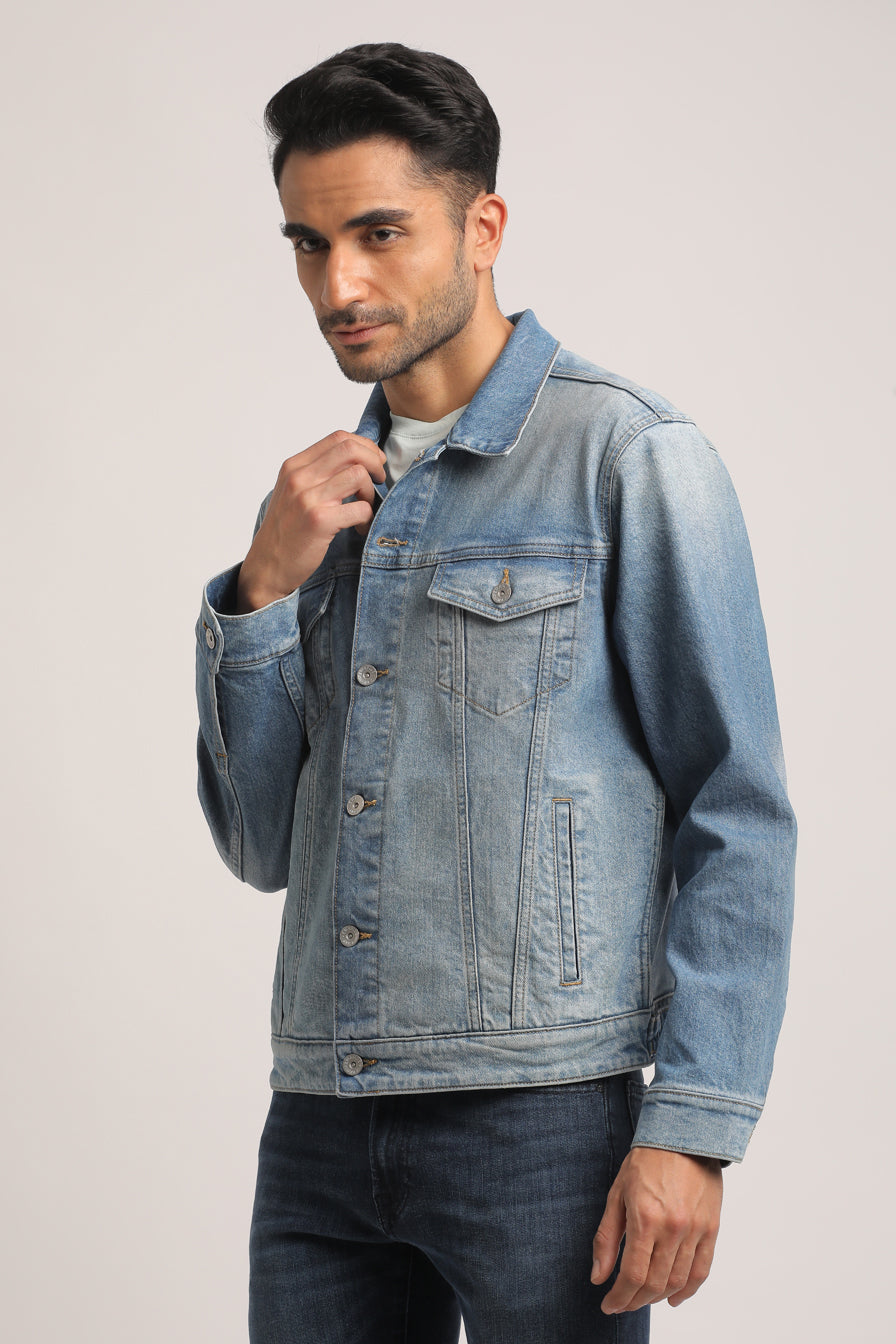 DEREK-MEN LIGHT BLUE CLASSIC TRUCKER JACKET