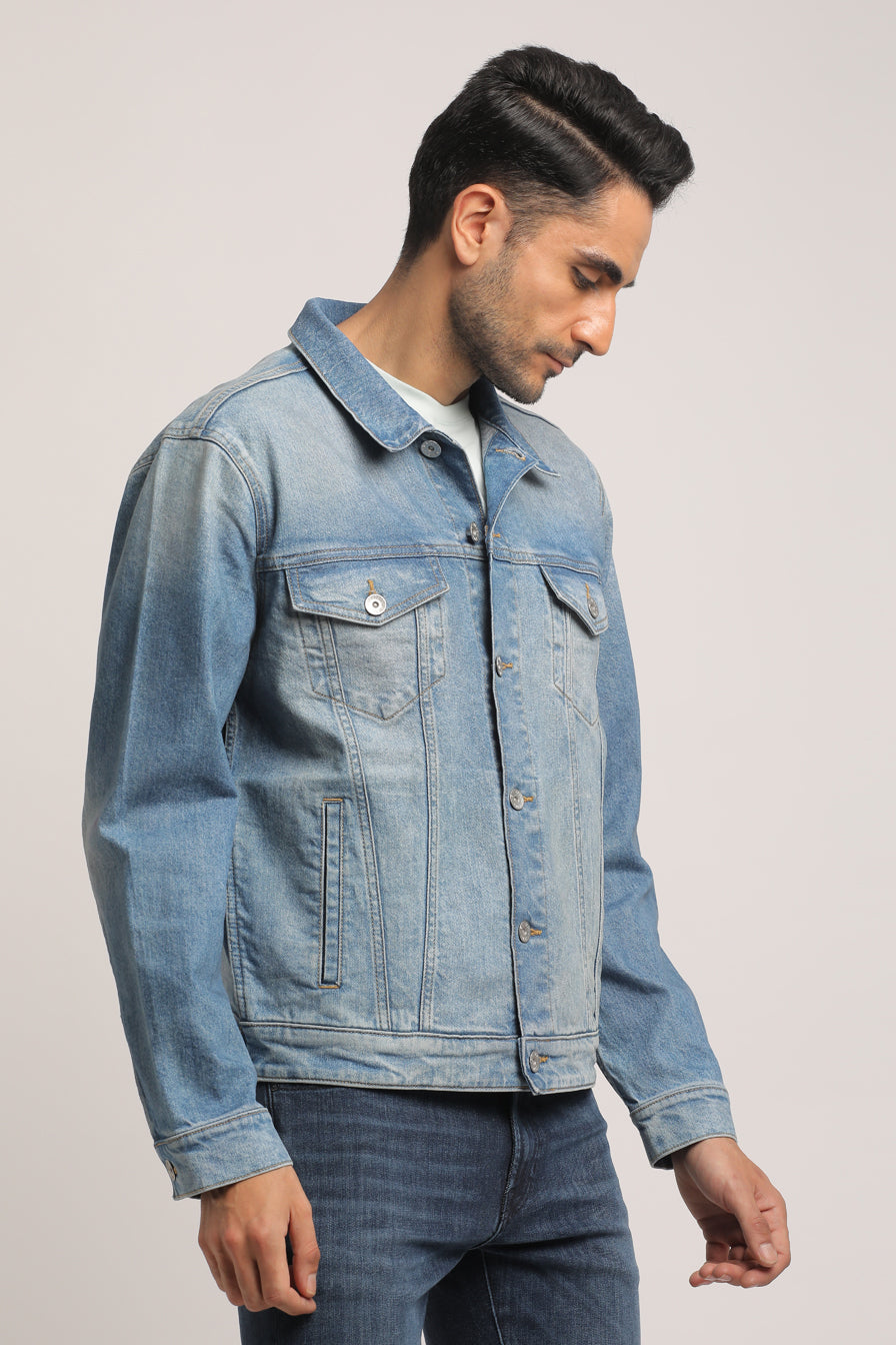 DEREK-MEN LIGHT BLUE CLASSIC TRUCKER JACKET