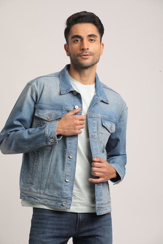 DEREK-MEN LIGHT BLUE CLASSIC TRUCKER JACKET