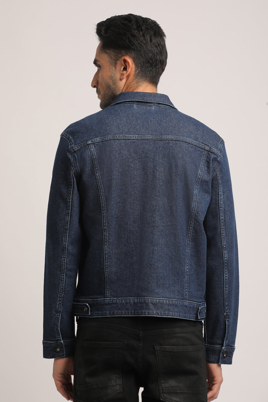 DERRICK-MEN DARK BLUE CLASSIC TRUCKER JACKET