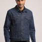 DERRICK-MEN DARK BLUE CLASSIC TRUCKER JACKET