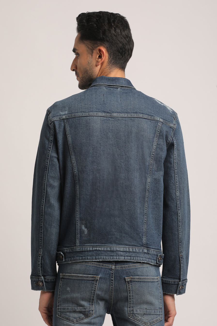 DEVIN-MEN DARK BLUE CLASSIC TRUCKER JACKET