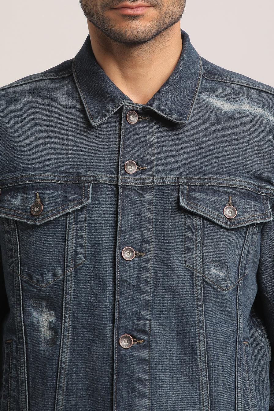 DEVIN-MEN DARK BLUE CLASSIC TRUCKER JACKET