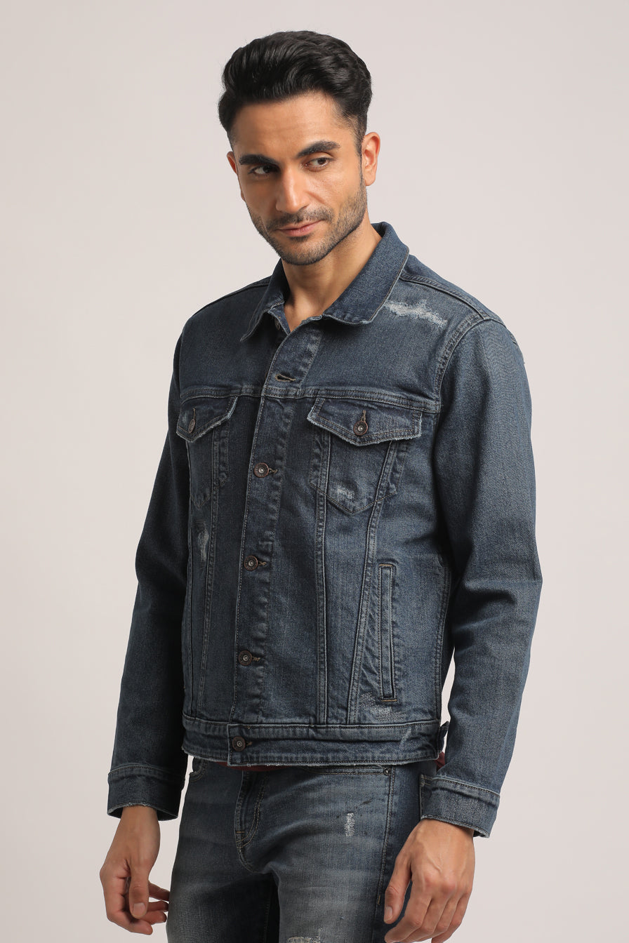 DEVIN-MEN DARK BLUE CLASSIC TRUCKER JACKET