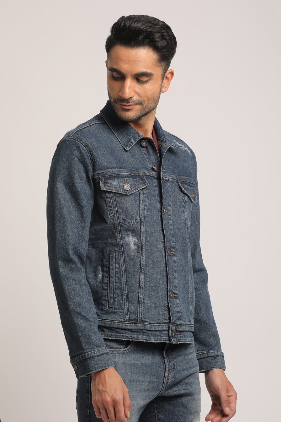 DEVIN-MEN DARK BLUE CLASSIC TRUCKER JACKET