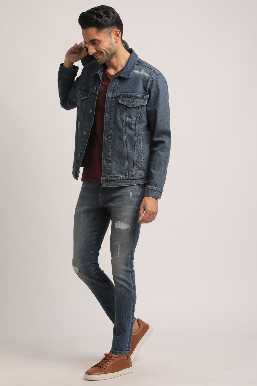 DEVIN-MEN DARK BLUE CLASSIC TRUCKER JACKET