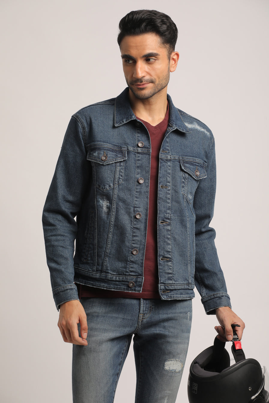 DEVIN-MEN DARK BLUE CLASSIC TRUCKER JACKET