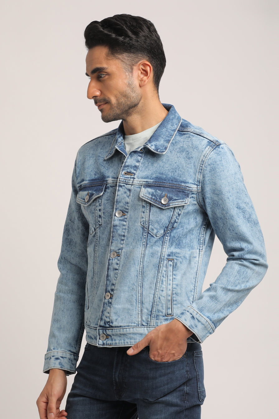 DEVON-MEN LIGHT BLUE CLASSIC TRUCKER JACKET