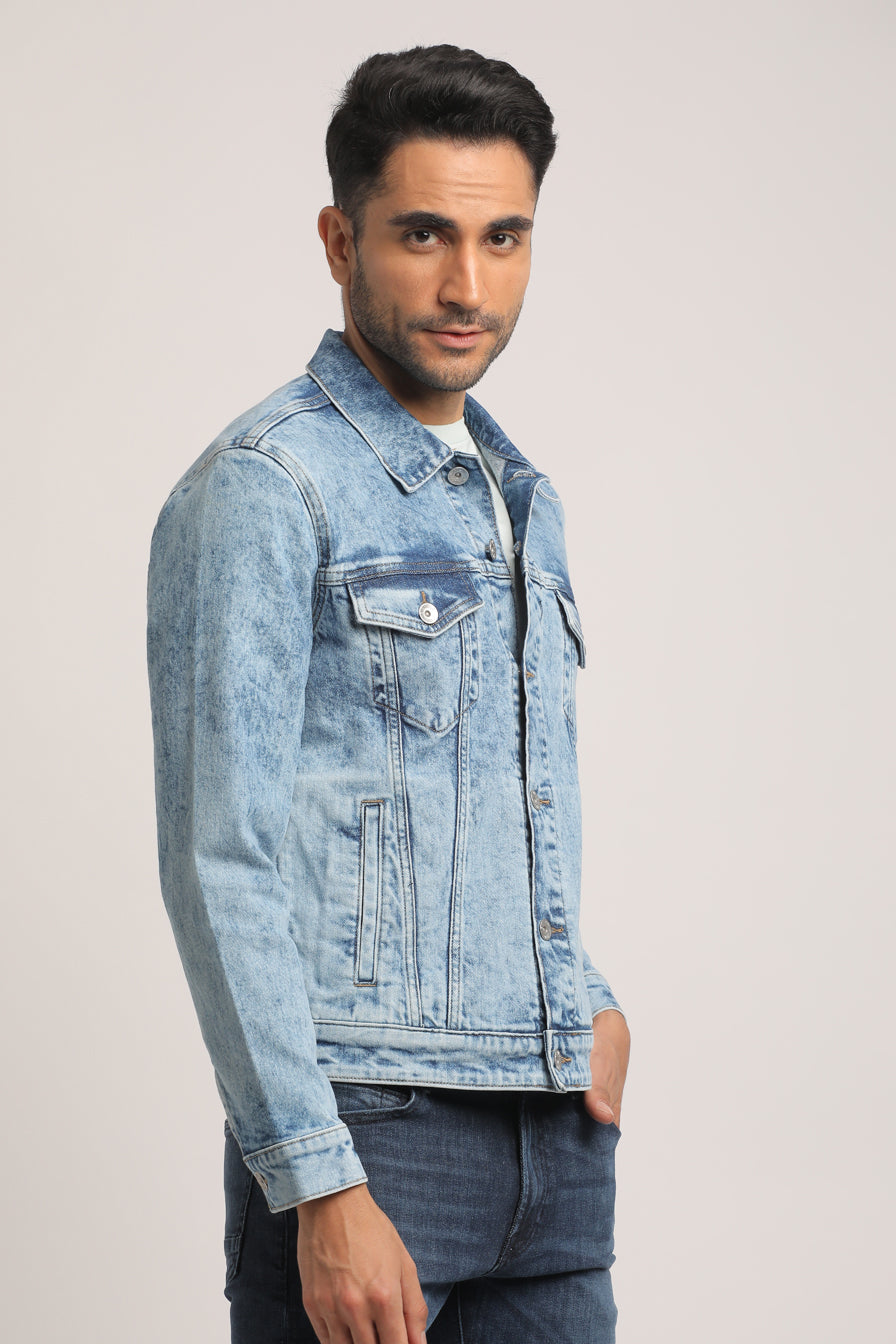 DEVON-MEN LIGHT BLUE CLASSIC TRUCKER JACKET