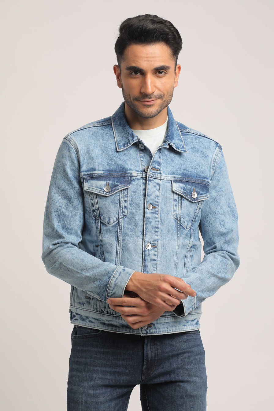 DEVON-MEN LIGHT BLUE CLASSIC TRUCKER JACKET