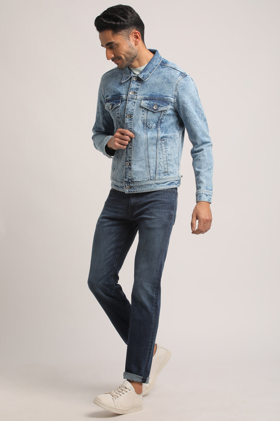 DEVON-MEN LIGHT BLUE CLASSIC TRUCKER JACKET