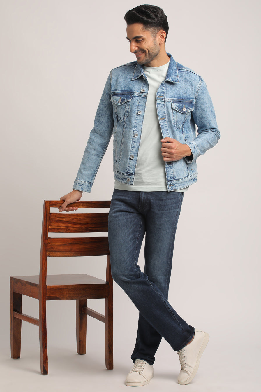 DEVON-MEN LIGHT BLUE CLASSIC TRUCKER JACKET