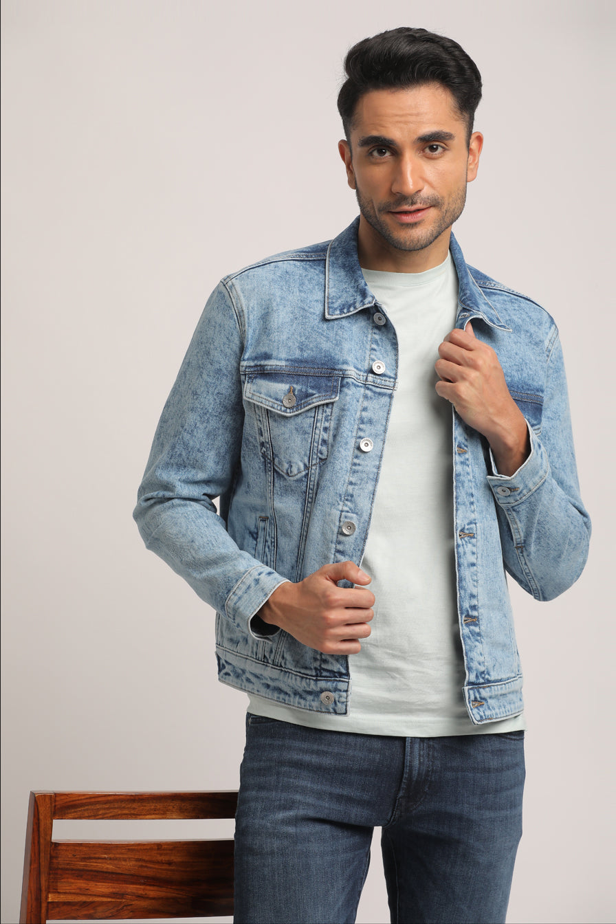 DEVON-MEN LIGHT BLUE CLASSIC TRUCKER JACKET