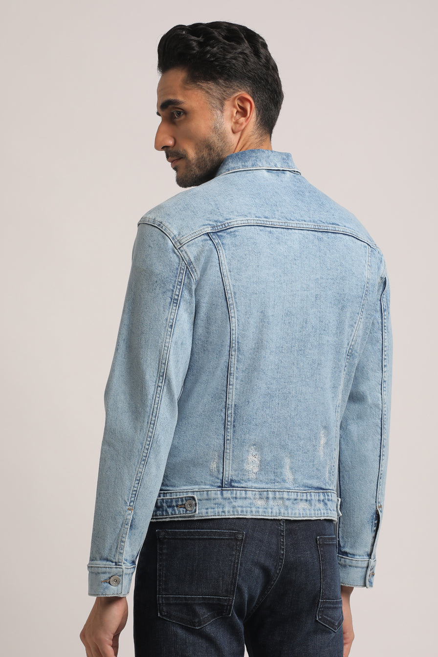 DILAN-MEN LIGHT BLUE CLASSIC TRUCKER JACKET