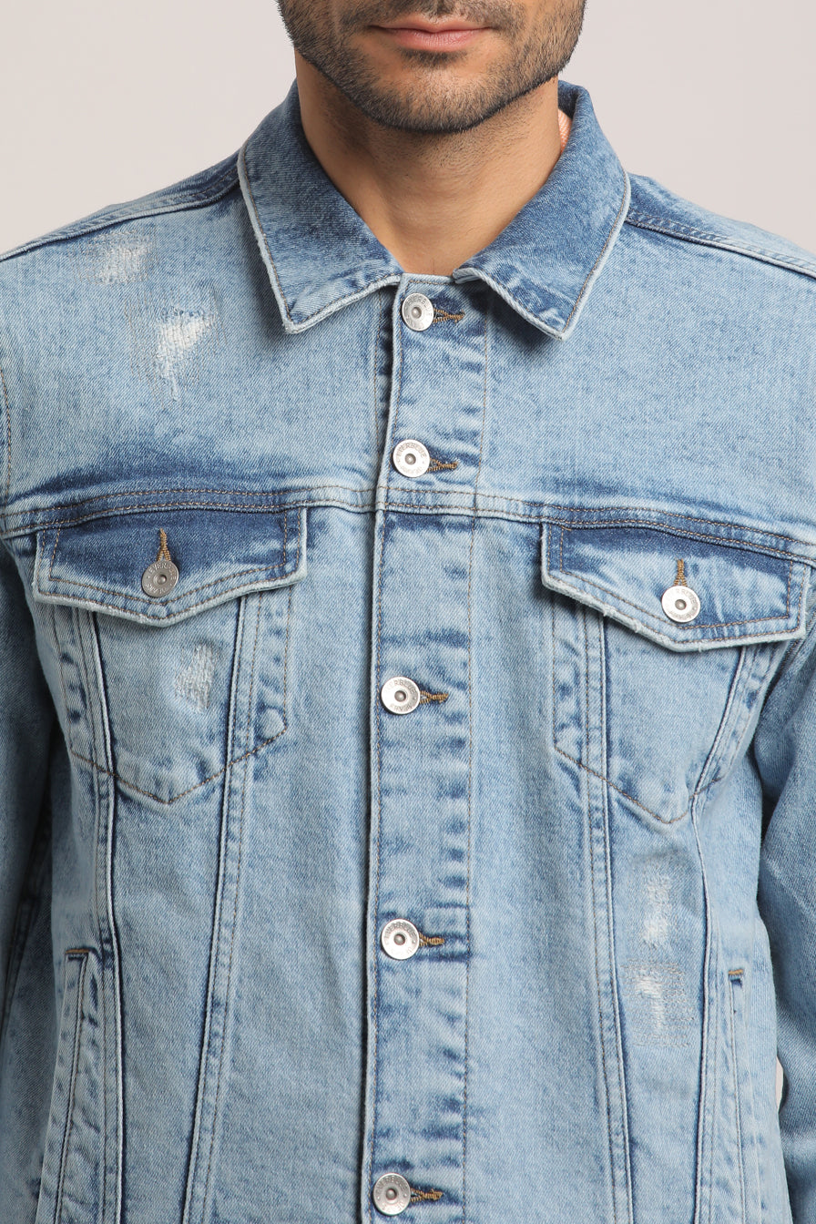 DILAN-MEN LIGHT BLUE CLASSIC TRUCKER JACKET