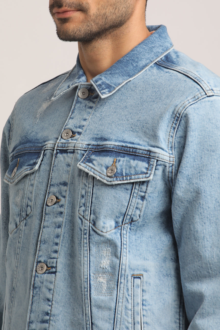 DILAN-MEN LIGHT BLUE CLASSIC TRUCKER JACKET