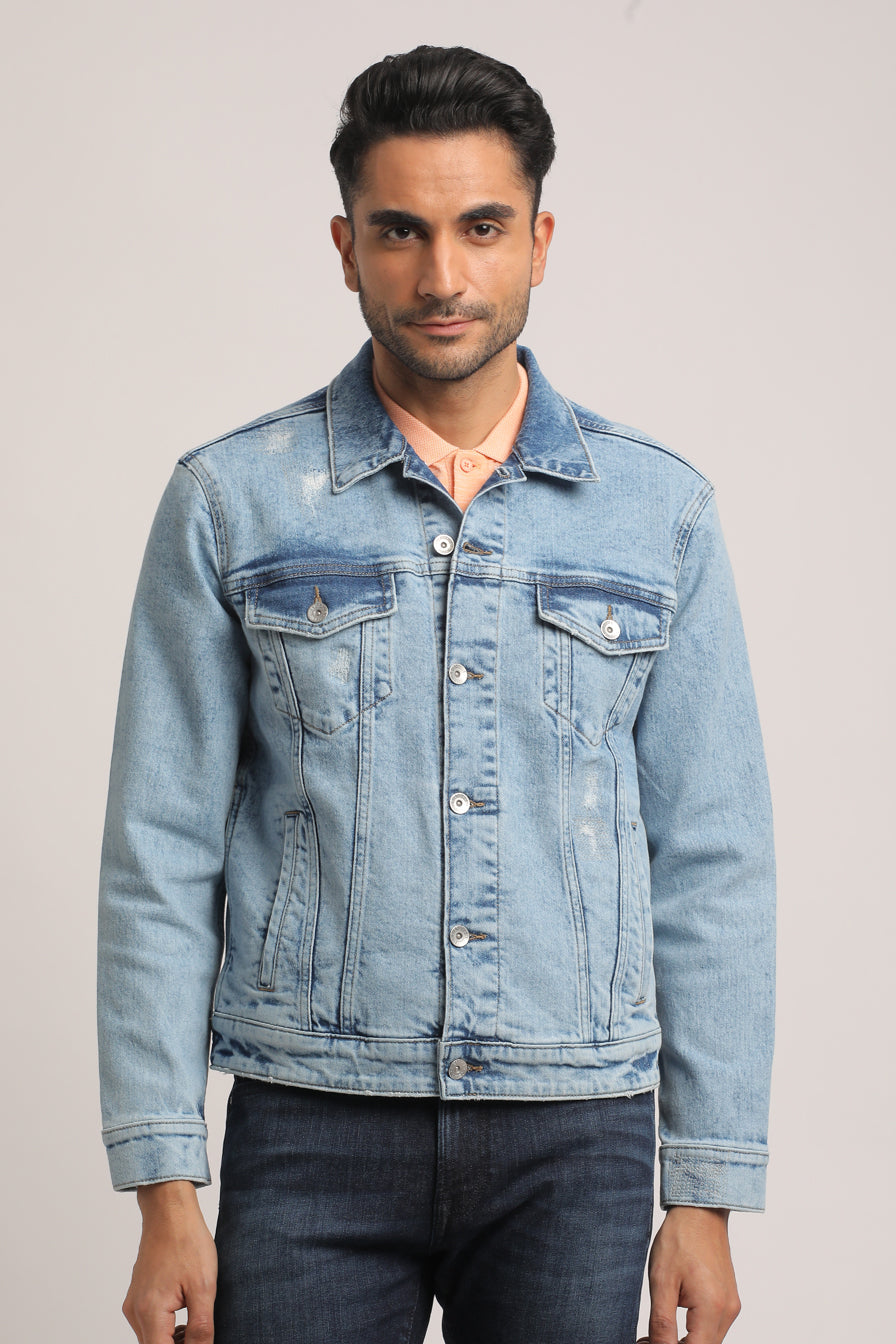 DILAN-MEN LIGHT BLUE CLASSIC TRUCKER JACKET