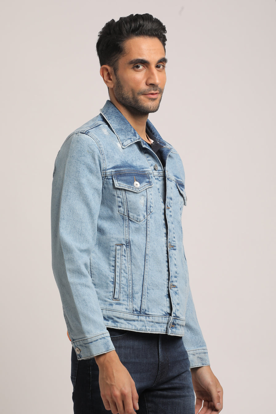 DILAN-MEN LIGHT BLUE CLASSIC TRUCKER JACKET