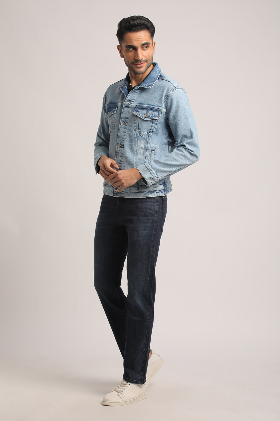 DILAN-MEN LIGHT BLUE CLASSIC TRUCKER JACKET