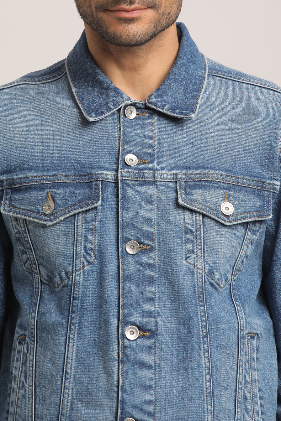 DILLON-MEN MID BLUE CLASSIC TRUCKER JACKET