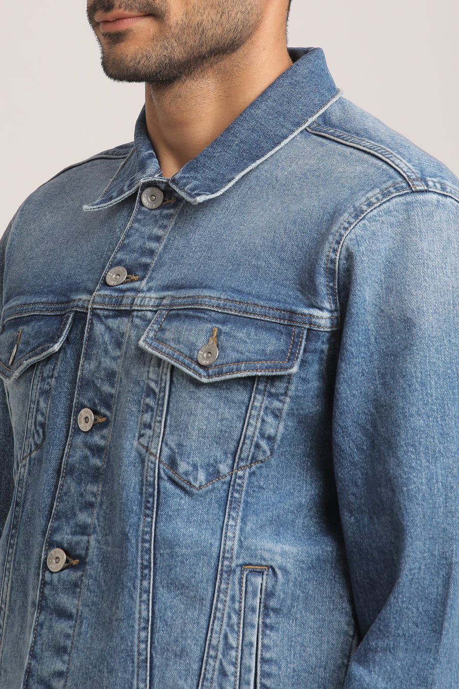 DILLON-MEN MID BLUE CLASSIC TRUCKER JACKET