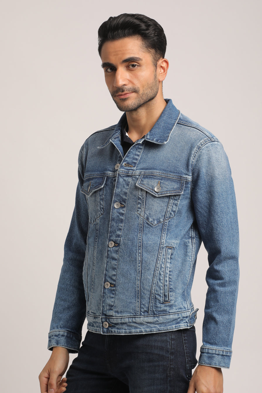 DILLON-MEN MID BLUE CLASSIC TRUCKER JACKET