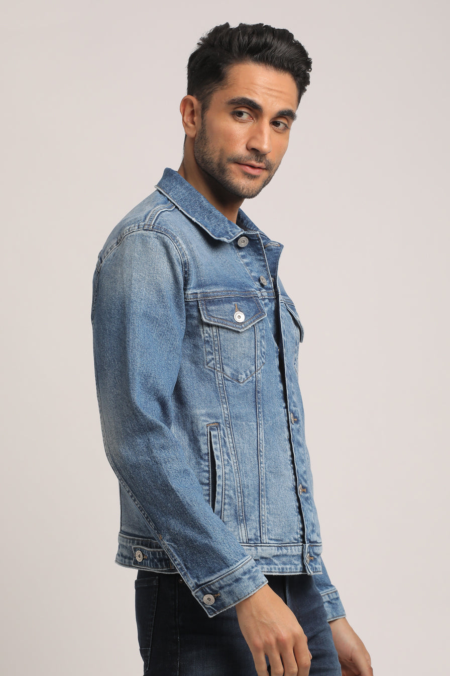 DILLON-MEN MID BLUE CLASSIC TRUCKER JACKET