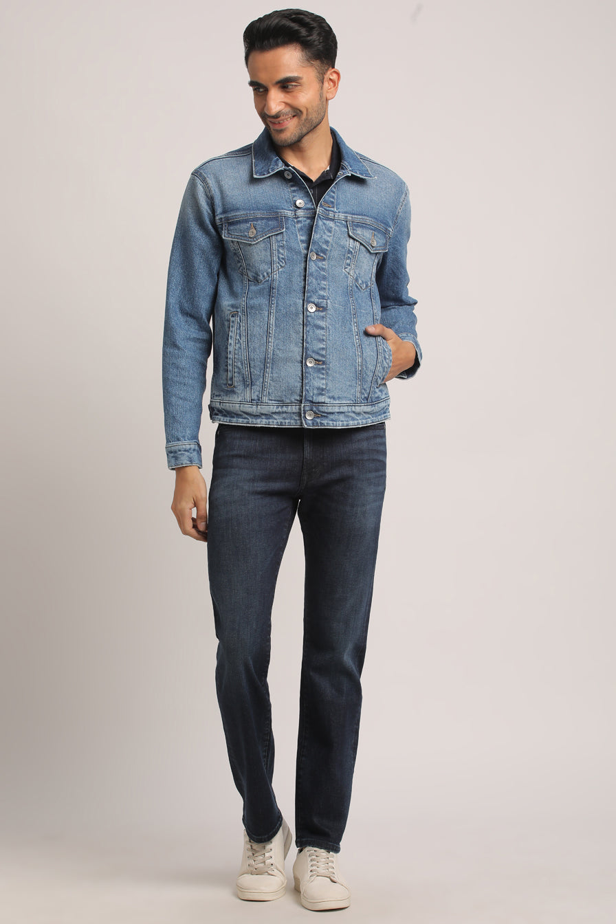 DILLON-MEN MID BLUE CLASSIC TRUCKER JACKET