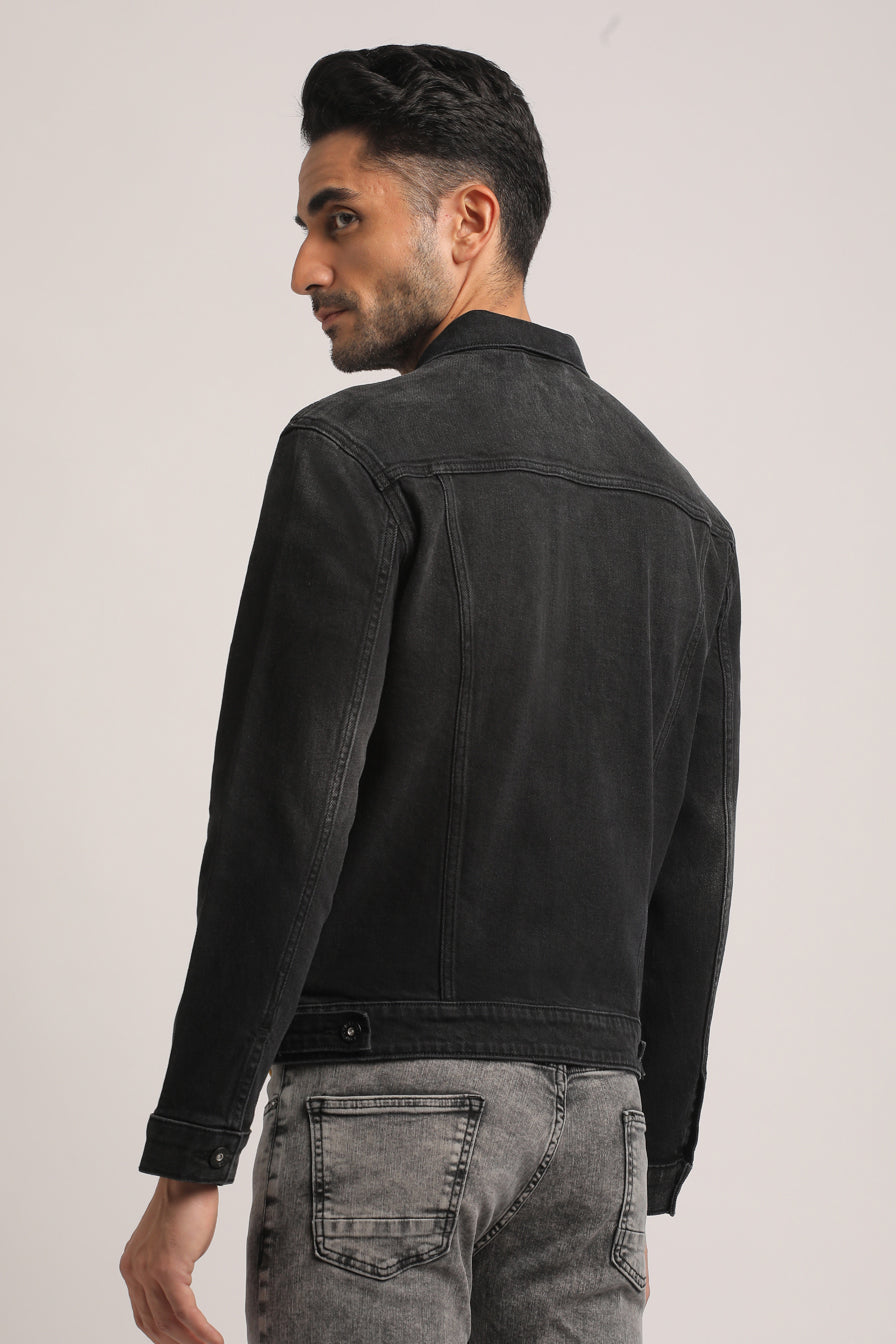 DOMINICK-MEN BLACK CLASSIC TRUCKER JACKET