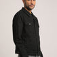 DOMINIK-MEN BLACK CLASSIC TRUCKER JACKET