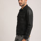 DORIAN-MEN BLACK CLASSIC TRUCKER JACKET