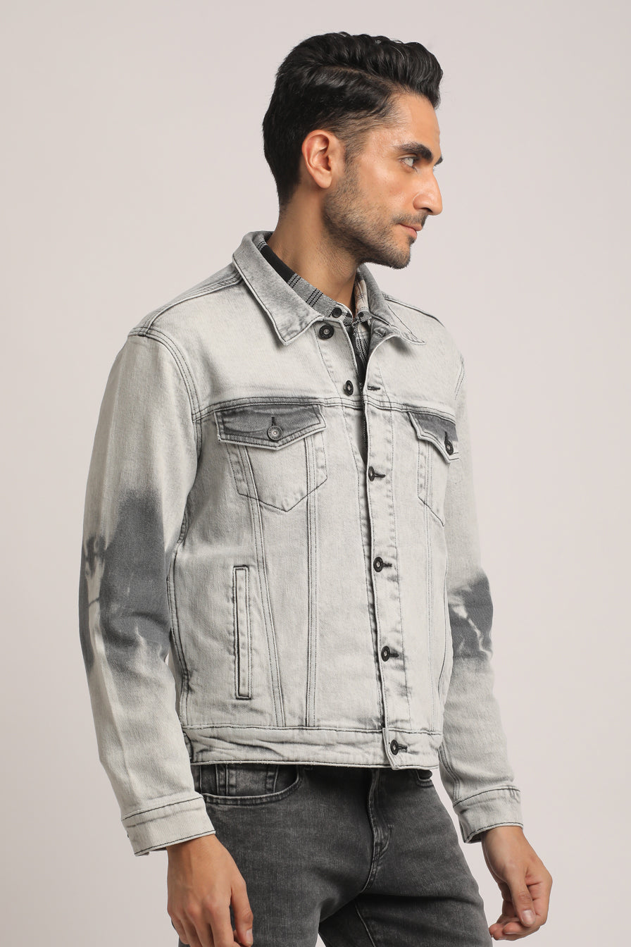 DOUGLAS-MEN GREY CLASSIC TRUCKER JACKET