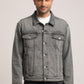 DRAKE-MEN GREY CLASSIC TRUCKER JACKET