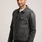 DUSTIN-MEN BLACK CLASSIC TRUCKER JACKET