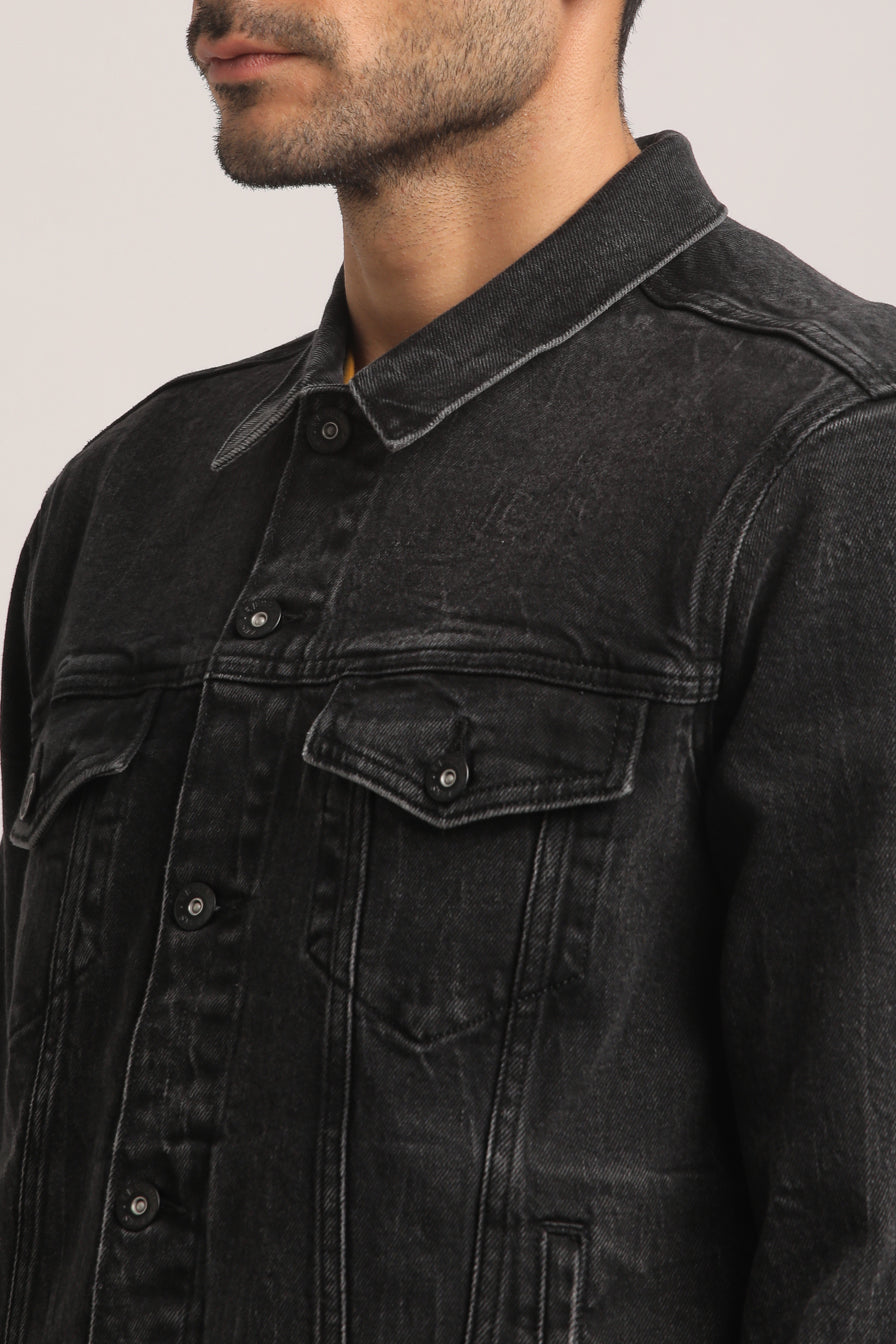 ERIC-MEN BLACK CLASSIC TRUCKER JACKET