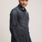 MESSIAH-MEN DARK BLUE SLIM FIT SHIRT