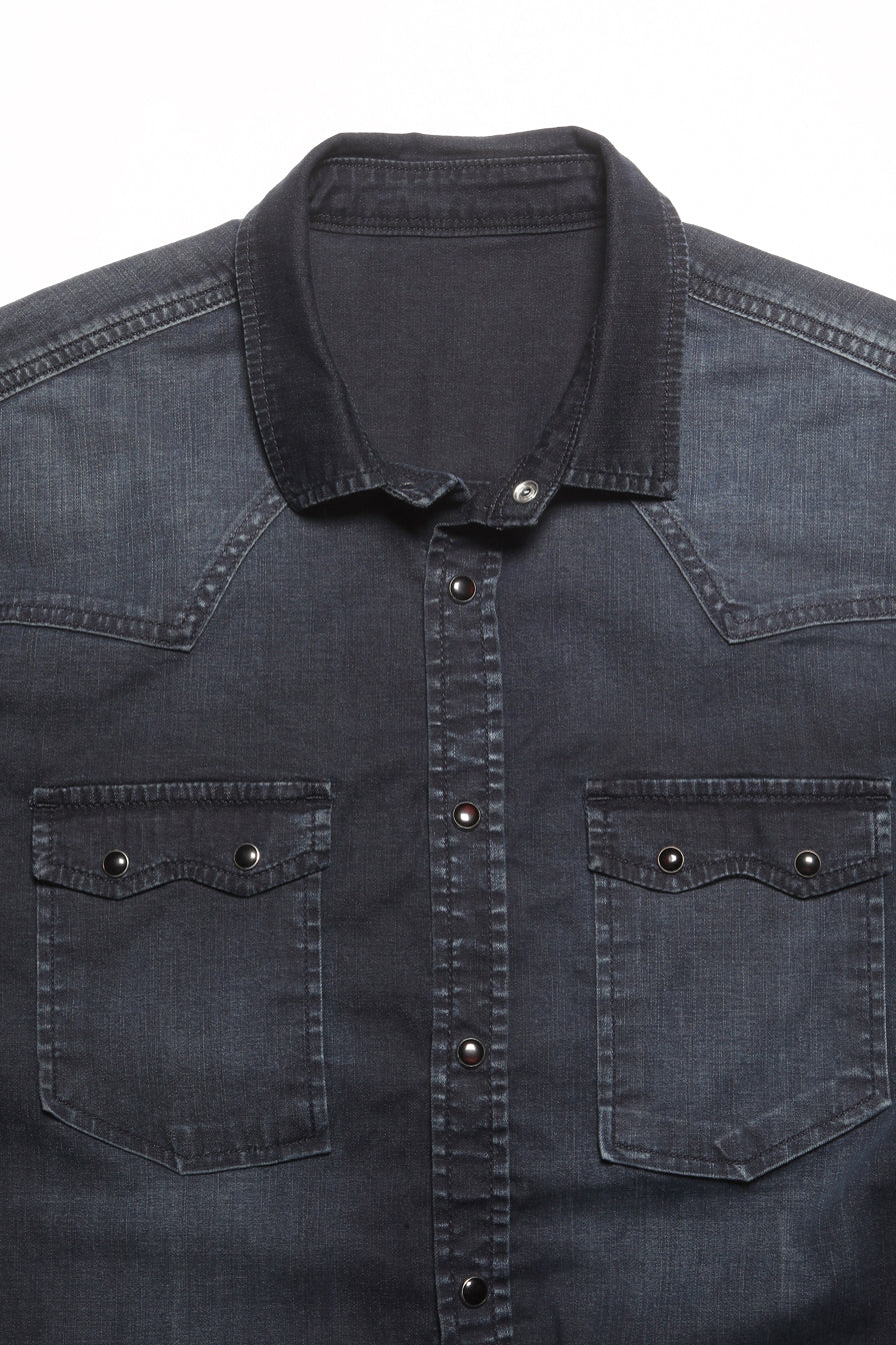 MESSIAH-MEN DARK BLUE SLIM FIT SHIRT