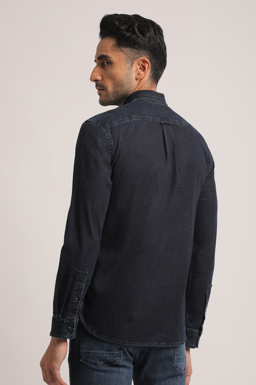 SETH-MEN DARK BLUE SLIM FIT SHIRT