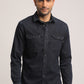 SETH-MEN DARK BLUE SLIM FIT SHIRT